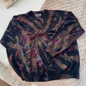 LF Tie-Dye Crewneck Sweater - Black and Multicolor